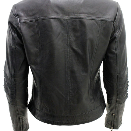 Womens Leather Biker Jacket-Konya
