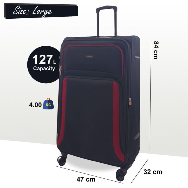 Soft Shell Suitcase Luggage Set Travel Light Carry On Cabin Bag