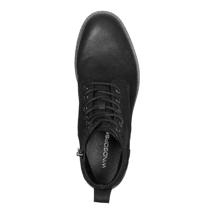 Windsorsmith Mens Black Leather Casual Chukka Ankle Desert Boots - Sebastien