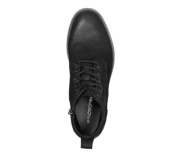 Windsorsmith Mens Black Leather Casual Chukka Ankle Desert Boots - Sebastien