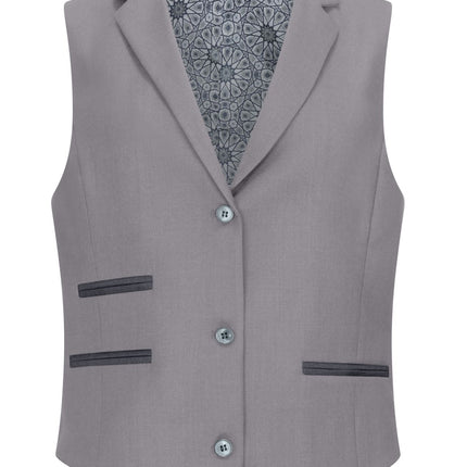 Women's 3 Piece Tailored Fit Plain Grey Formal Office Suit