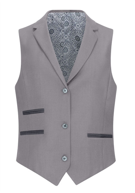 Women's 3 Piece Tailored Fit Plain Grey Formal Office Suit