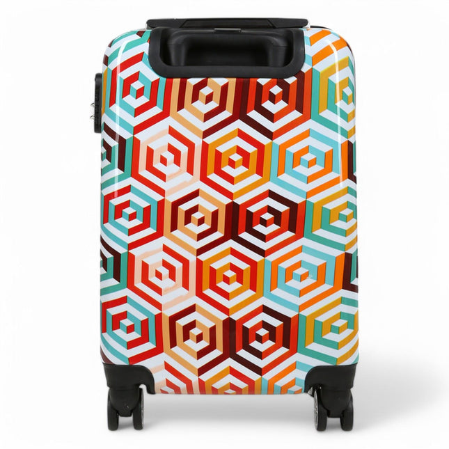 Hard Shell Printed Cabin 55 x 36 x 20 cm PP Suitcase Luggage Suitable for Easyjet, Ryanair