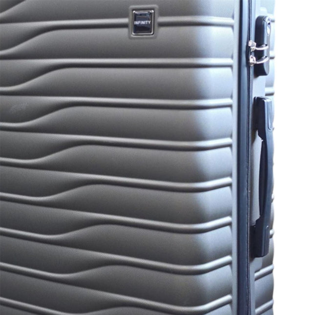 Hardshell Coffee Suitcase Set Robust 8 Wheel Luggage Cabin Case Bag