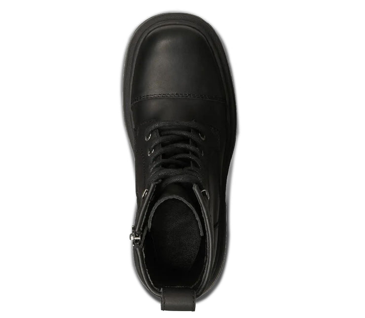 Windsorsmith Womens Black Leather Chunky Platform Combat Boots - Destroy