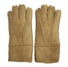 Infinity Leather Unisex Tan Sheepskin Suede Gloves with Roll Up/Down Cuff