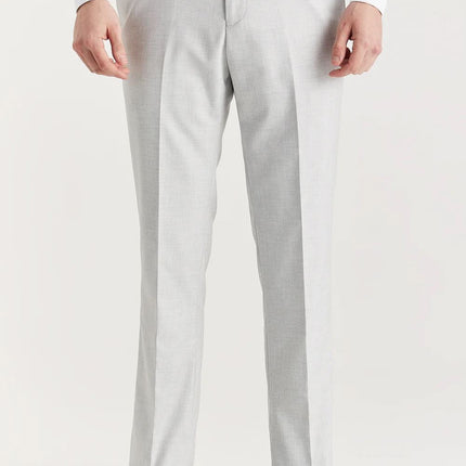 Men's Silver Lightweight Summer Wedding Party Trouser