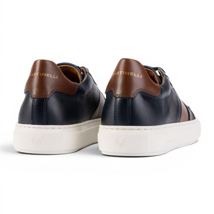 Martinelli Men's Blue Leather Sneakers Trainer Shoes - Hastings