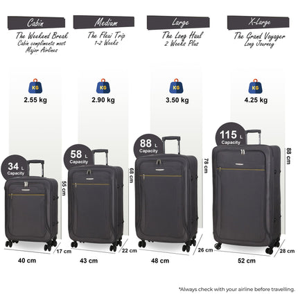 Lightweight Soft Luggage Travel Suitcases
