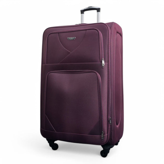 Soft Shell Lightweight Nylon Suitcase Set 4 Wheel Travel Case Holiday Bags