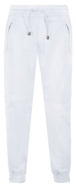 Mens  Leather Jogging Bottoms-Boston