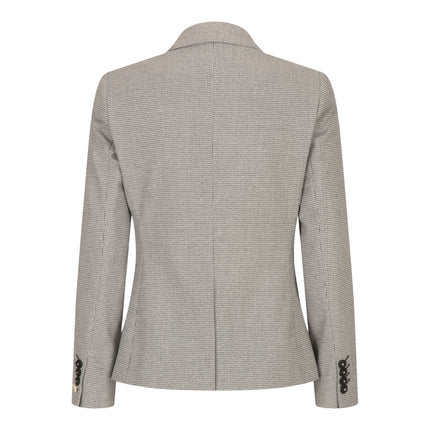 Women's Beige Tweed Tailored Fit Wool Blend Blazer