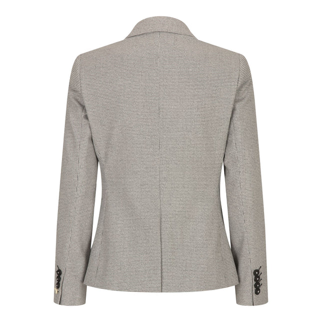 Women's Beige Tweed Tailored Fit Wool Blend Blazer