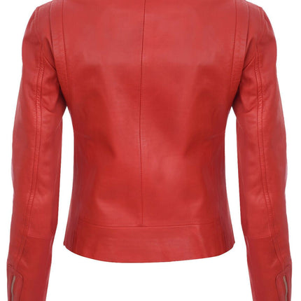 Womens Leather Biker Jacket-Zanzibar