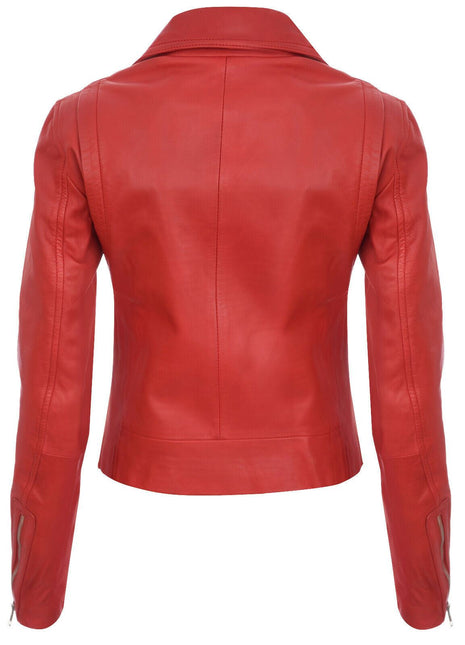 Womens Leather Biker Jacket-Zanzibar