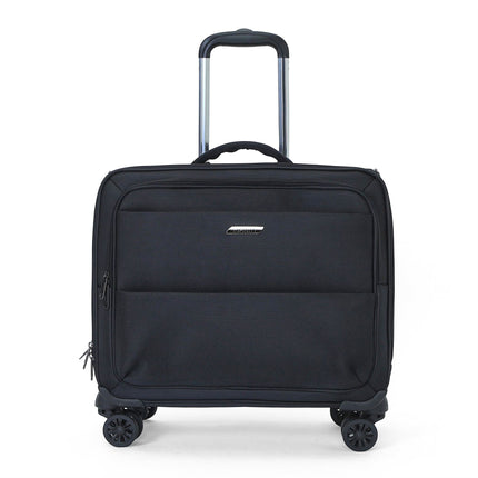 18" Black Wheeled Laptop Briefcase 1680D Polyester 4 Wheel Business Bag