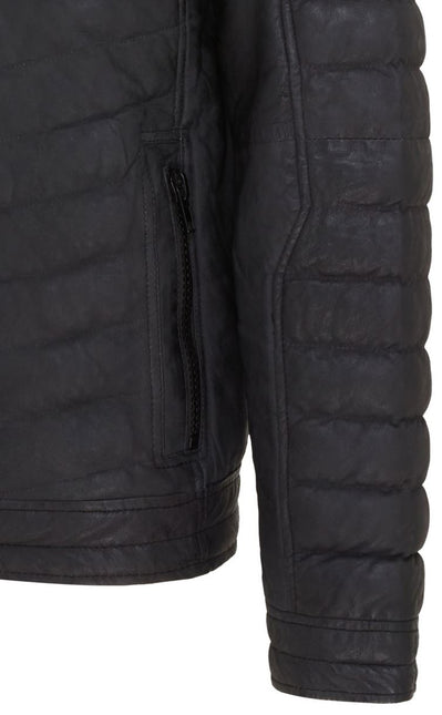Men's Puffer Leather Biker Quilted Vintage Bomber Jacket