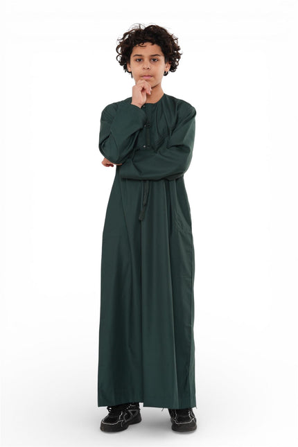 Kids Boys Eid Green Moroccan Jubba Robe Djellaba Ramadan Eid Thobe - K-HM11