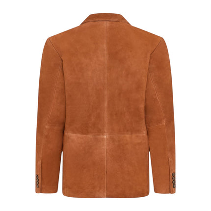 Mens Suede Blazer Jacket Soft Real Italian Leather Fitted Vintage Coat