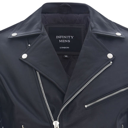 Mens Cow-Hide Black Brando Jacket -Venice