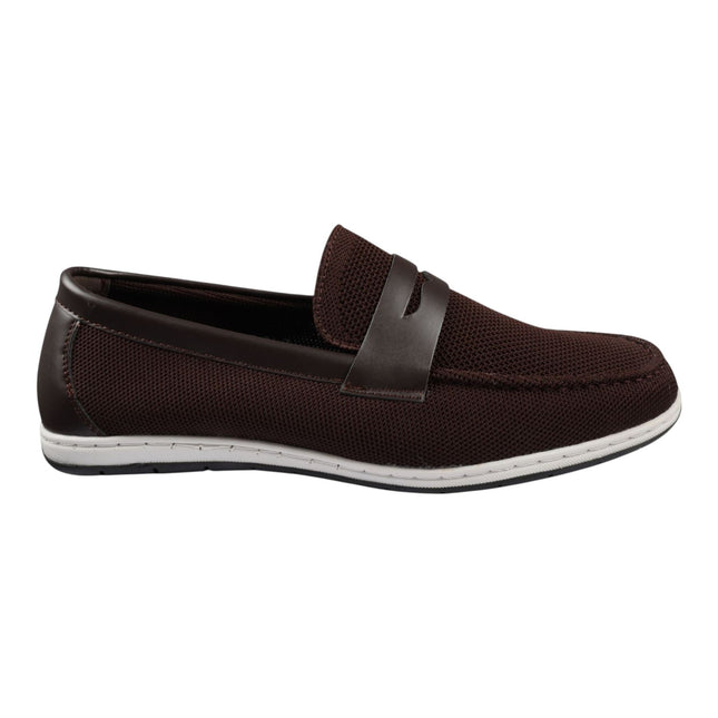 Men’s Brown Breathable Loafers Lightweight Slip-On