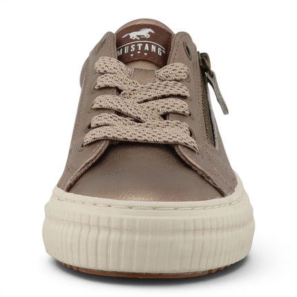 Mustang Women's Golden Faux Leather Trainer Sneaker Casual Shoes - M0112011