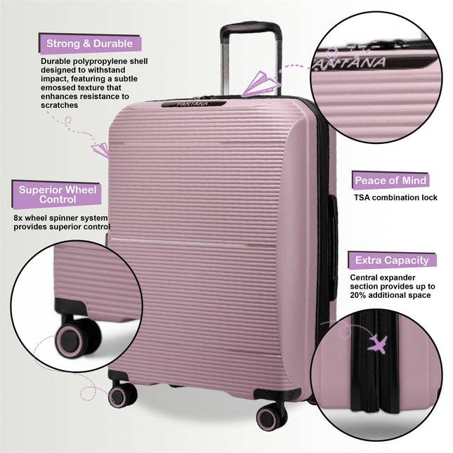 Expandable Strong ABS Hardshell Cabin Suitcase 55 x 39 x 24 cm Luggage Suitable for Easyjet, Ryanair