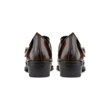 Men's Brown Leather Winklepickers Cowboy Cuban Biker Boots