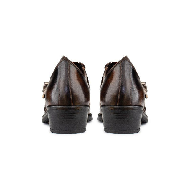 Men's Brown Leather Winklepickers Cowboy Cuban Biker Boots