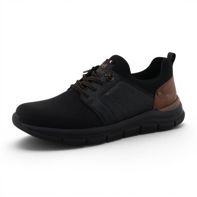 Mustang Men's Black Lightweight Lace-Up Trainers Shoes - M0061005