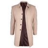 Men's Wool Blend Classic Collar Beige Overcoat