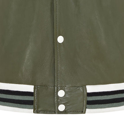 Mens Baseball Leather Letterman Bomber Jacket - Ashwood