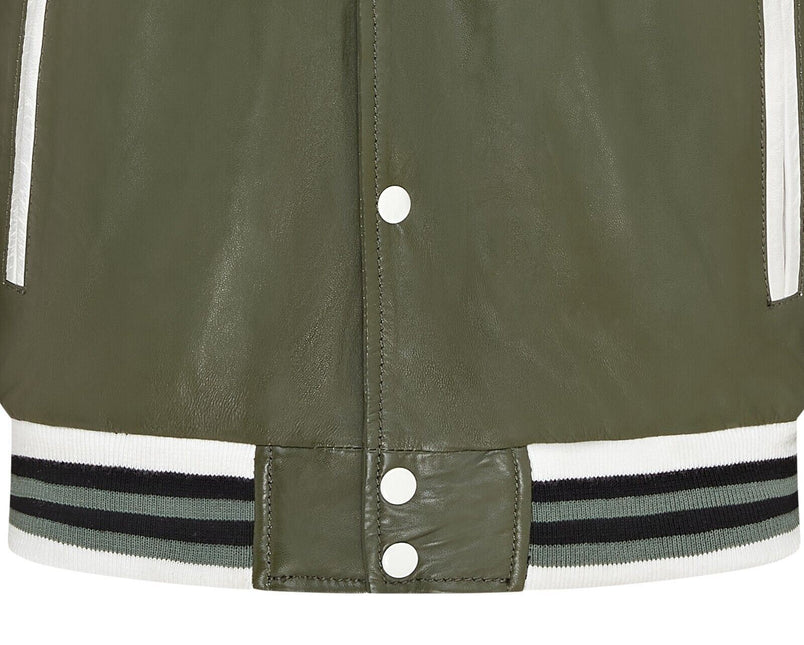 Mens Baseball Leather Letterman Bomber Jacket - Ashwood