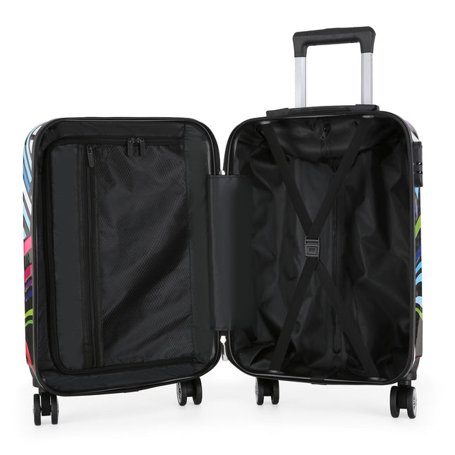 Hard Shell Printed Cabin Suitcase 35 x 23.5 x 56 cm Luggage Suitable for Easyjet, Ryanair, Wizzair