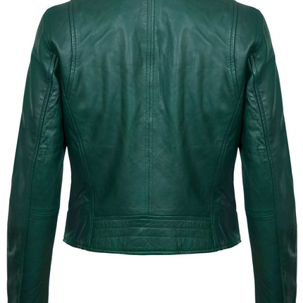 Womens Leather Classic Biker Brando Jacket-Baku