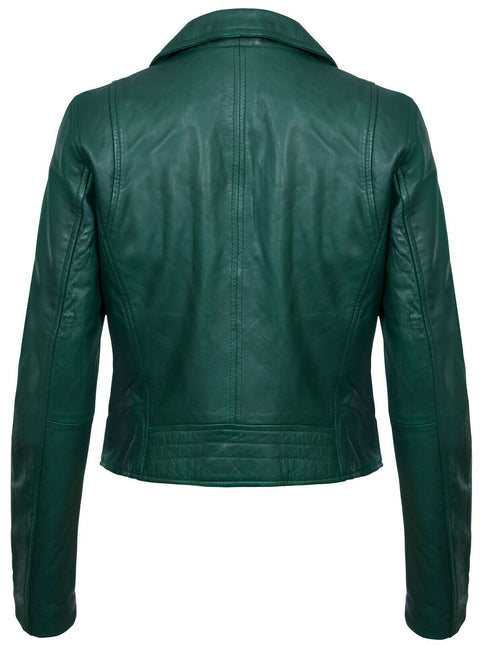 Womens Leather Classic Biker Brando Jacket-Baku