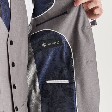 Men’s Grey Tailored Suit Blazer Formal Jacket