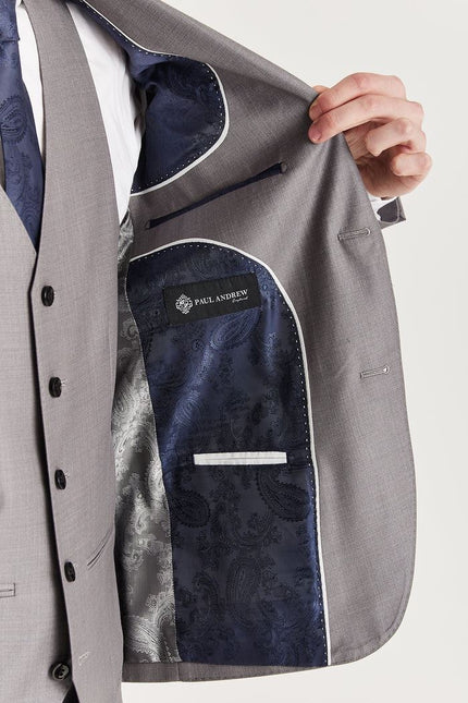 Men’s Grey Tailored Suit Blazer Formal Jacket