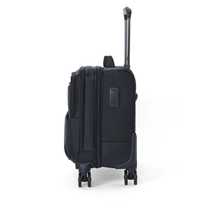 18" Black Wheeled Laptop Briefcase 1680D Polyester 4 Wheel Business Bag