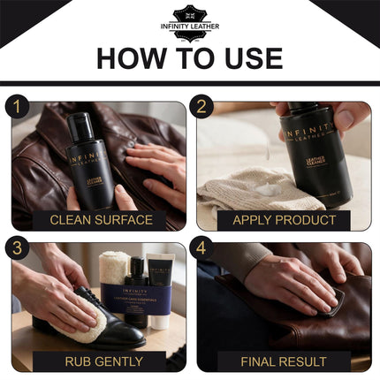 Leather Cleaner, Polish & Glove Smooth Leather Kit