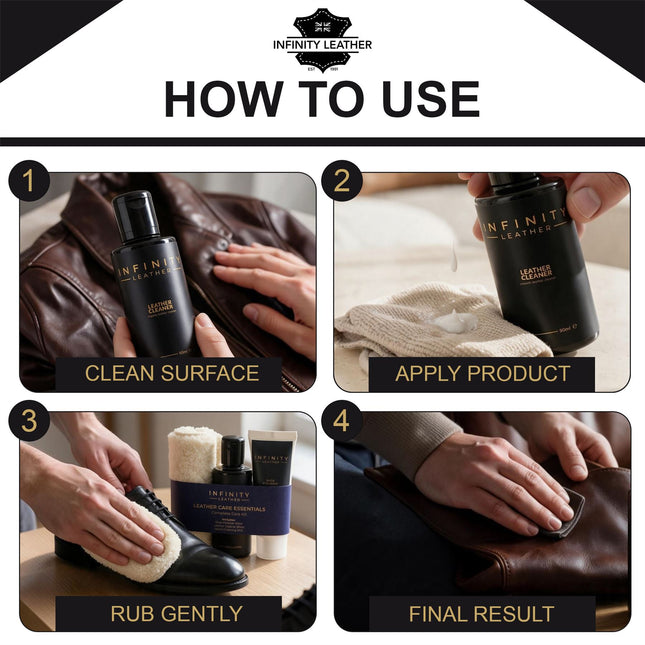 Leather Cleaner, Polish & Glove Smooth Leather Kit
