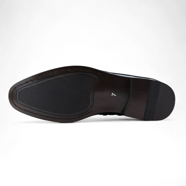 Men's Brown Slip-On Loafers Leather Lined Smart Shoes