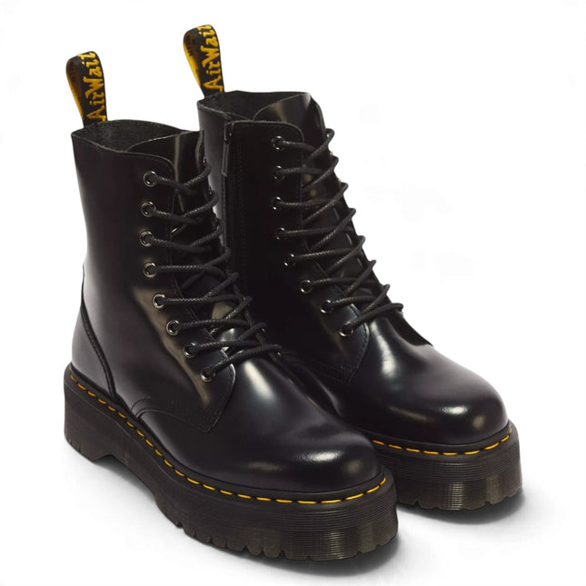 Dr Martens Jadon Black Smooth Leather Platform Boots - 15265001