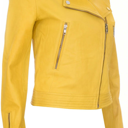 Womens Collarless Biker Jacket-Padova