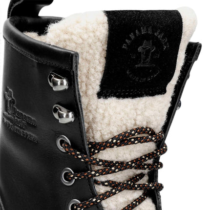 Panama Jack Women's Black Leather Waterproof Warm Heeled Lace-Up Boots - Tibi B1