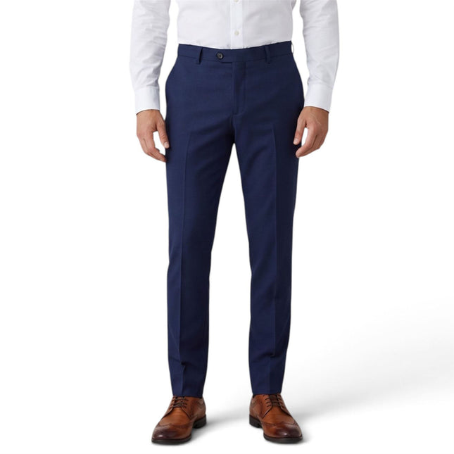 Men's Navy Formal Pants Tailored Fit Trousers - Belmont