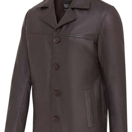 Men’s 4 Button Italian Leather Blazer Jacket - Loxton