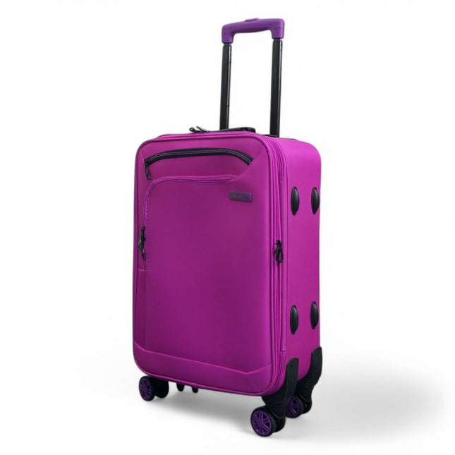 Lightweight Soft Shell 8 Wheels Luggage Travel Cabin Holiday Bags Suitcase Set