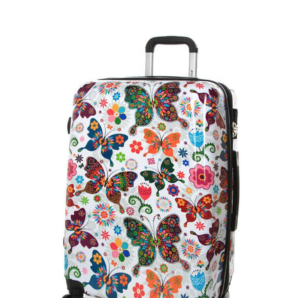 Hard Shell Printed Dual 4 Wheel Luggage Suitcase