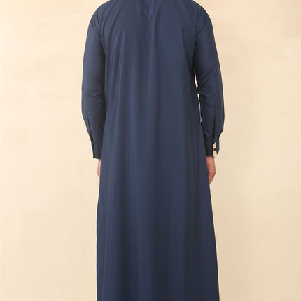Men's Blue Thobe Arab Saudi Emirati Islamic Clothing Jubba Robe